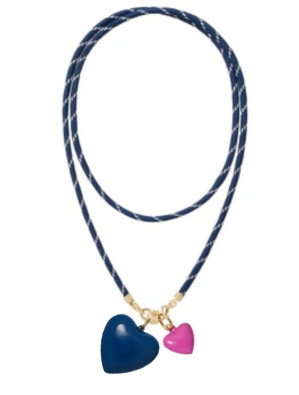 Roxanne Assoulin The Happy Cord Long Big Double Heart Necklace